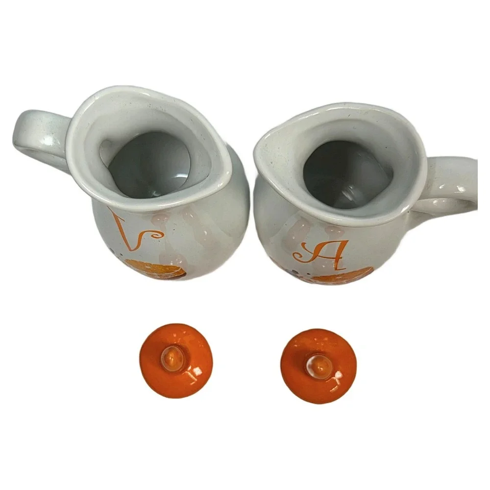 Roberto Gonzalez‎ Citrus Cruet Condiment Set Ceramic Orange Vinegar Oil Shakers